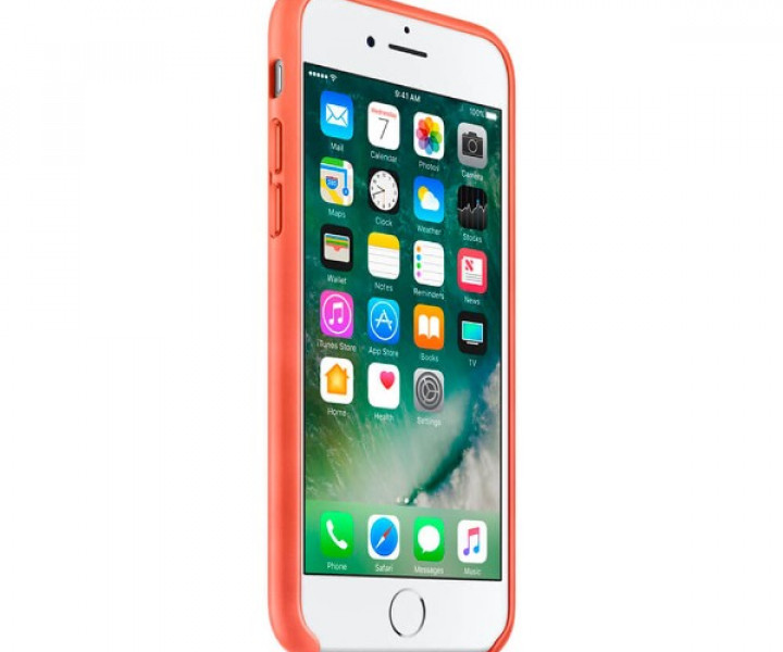Оригинальный чехол Apple Leather Case для iPhone 8/7 Geranium (MQ5F2)
