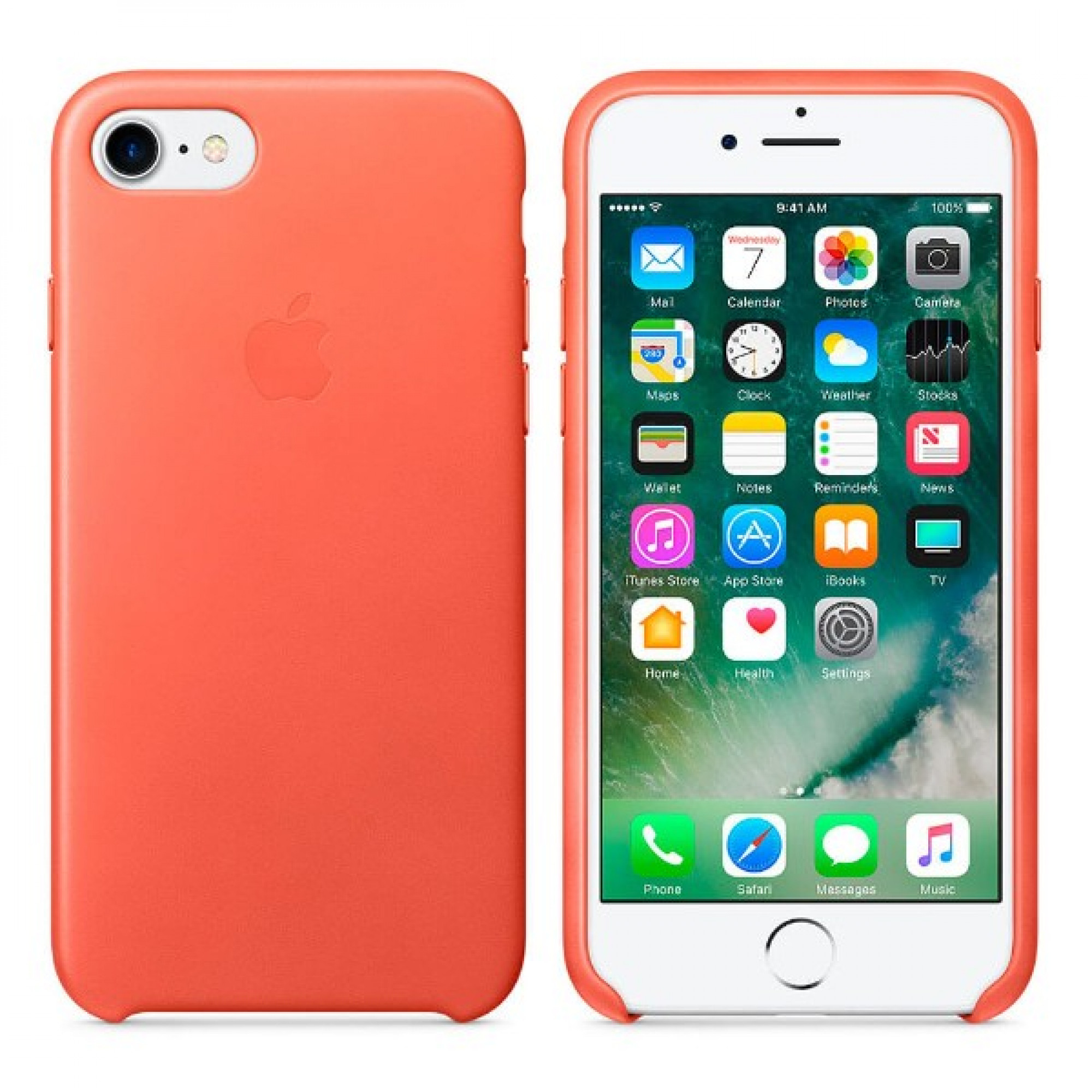 Оригінальний чохол Apple Leather Case для iPhone 8/7 Geranium (MQ5F2)
