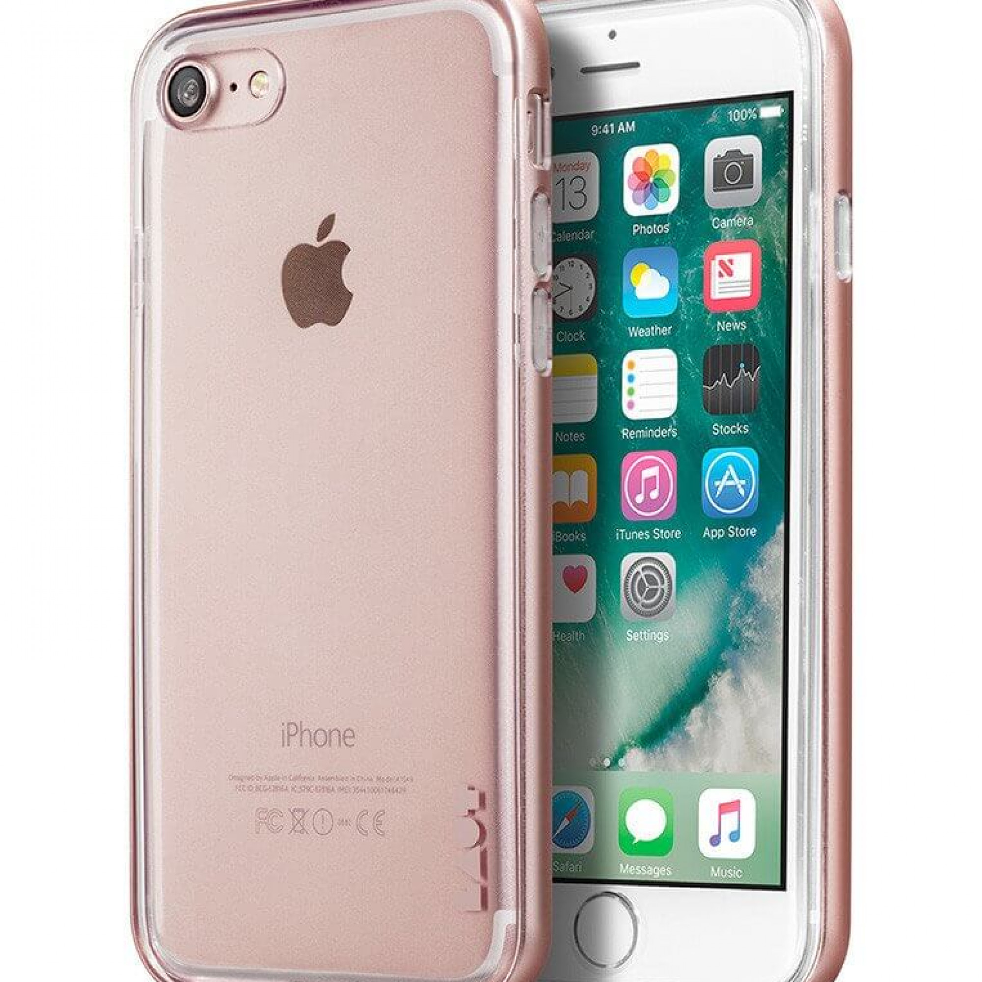 Чохол LAUT EXO-FRAME Aluminium bampers Rose Gold для iPhone 7 (LAUT_IP7_EX_RG)