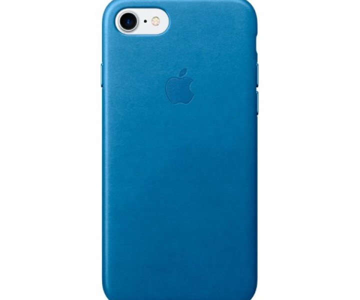 Оригинальный чехол Apple Leather Case для iPhone 8/7 Sea Blue (MMY42)
