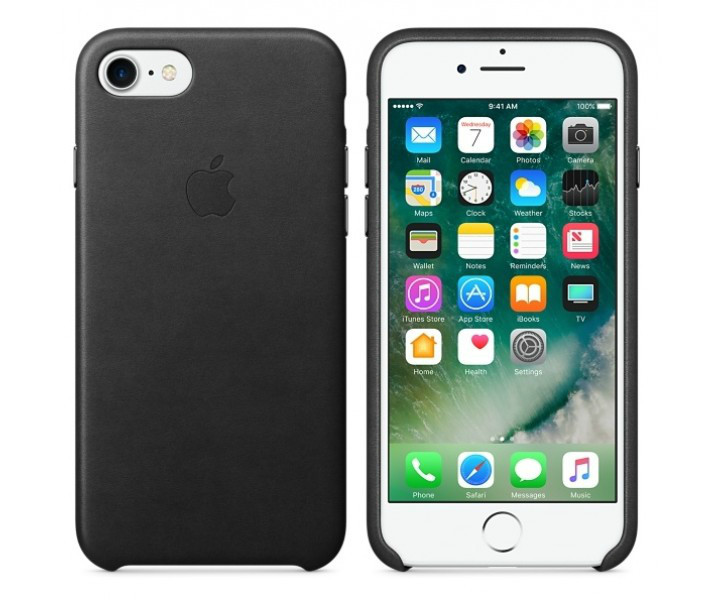 Чохол Apple iPhone 7 Leather Case - Black (MMY52)