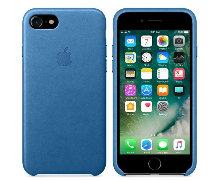 Чохол Apple iPhone 7 Leather Case - Sea Blue (MMYH2)