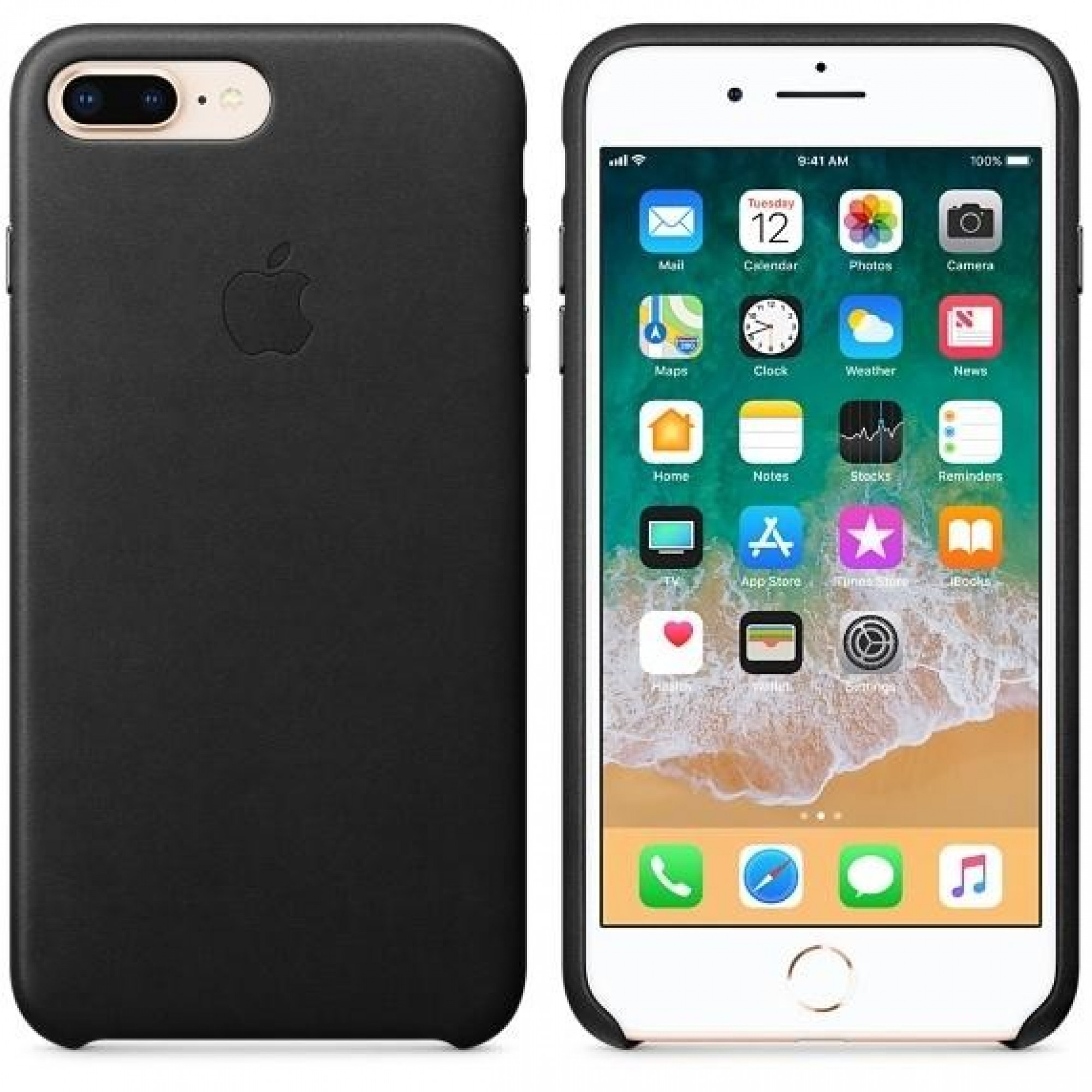 Оригінальний чохол Apple Leather Case для iPhone 8 Plus / 7 Plus Black (MQHM2)