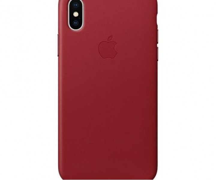 Оригінальний чохол Apple Leather Case для iPhone X (PRODUCT) Red (MQTE2)
