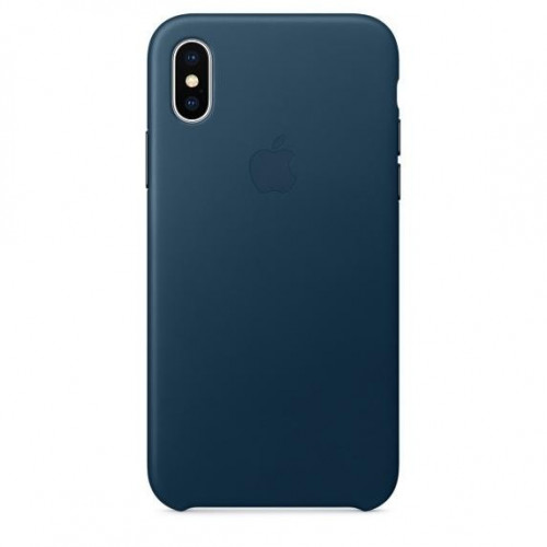 Оригинальный чехол Apple Leather Case для iPhone X Cosmos Blue (MQTH2)