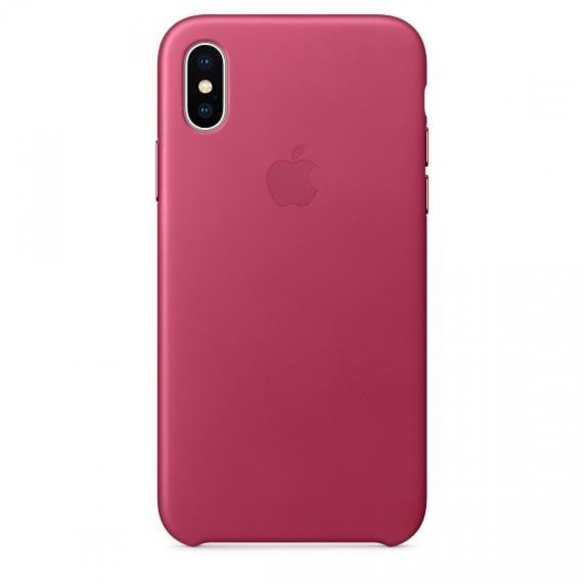 Оригінальний чохол Apple Leather Case для iPhone X Pink Fuchsia (MQTJ2)