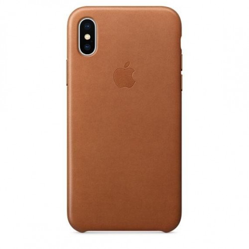 Оригинальный чехол Apple Leather Case для iPhone X Saddle Brown (MQTA2)