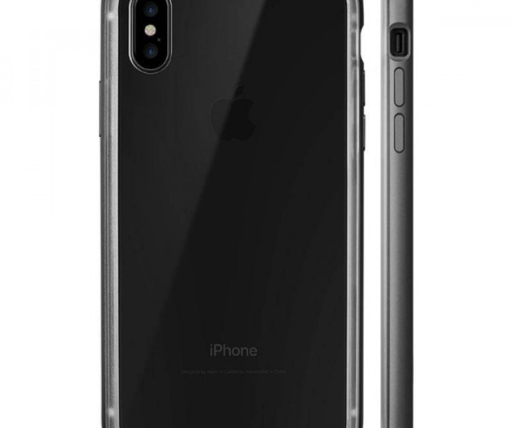 Чохол-бампер LAUT EXO-FRAME Aluminium для iPhone X Mate Black (LAUT_iP8_EXI_GM)
