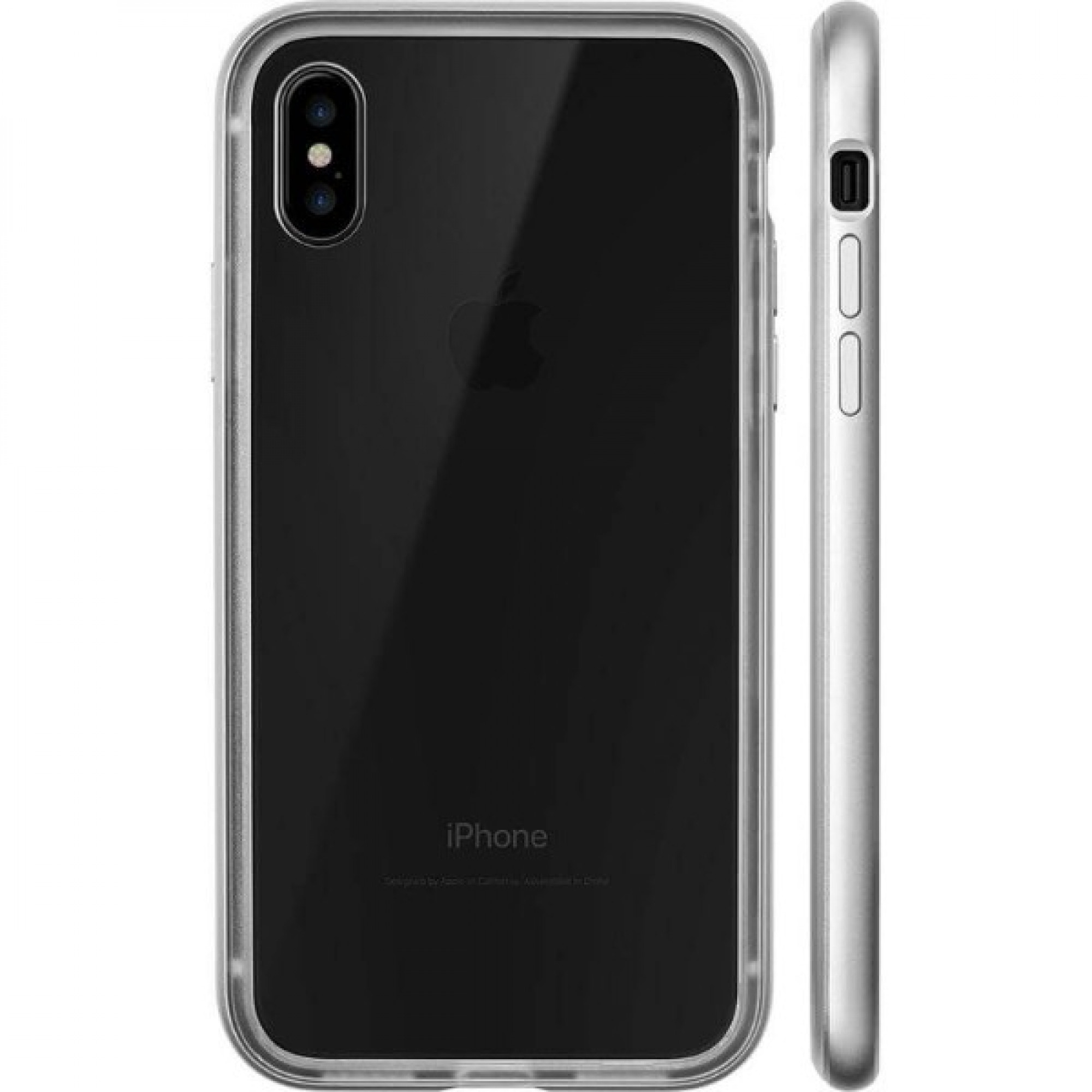 Чохол-бампер LAUT EXO-FRAME Aluminium для iPhone X Silver (LAUT_iP8_EXI_SL)