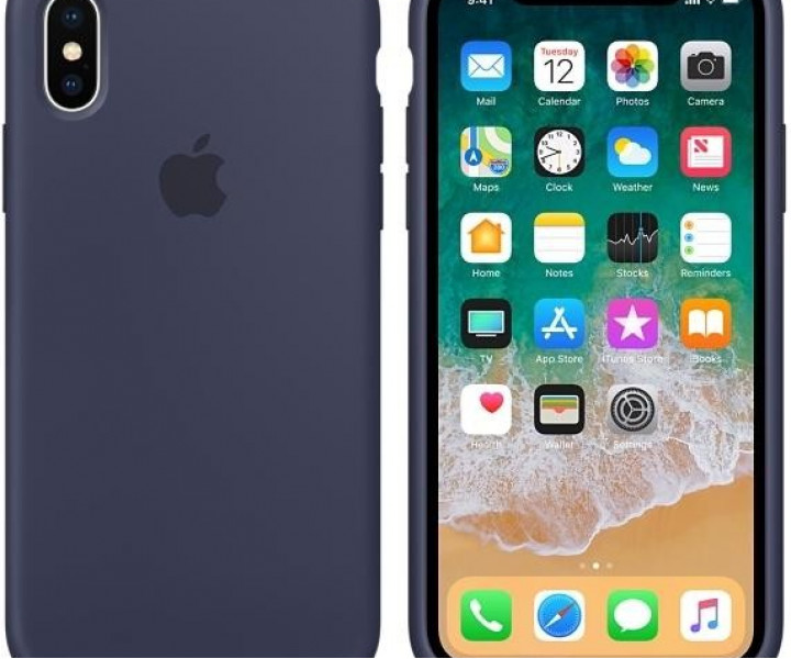 Оригинальный чехол Apple Siliсone Case для iPhone X Midnight Blue (MQT32)