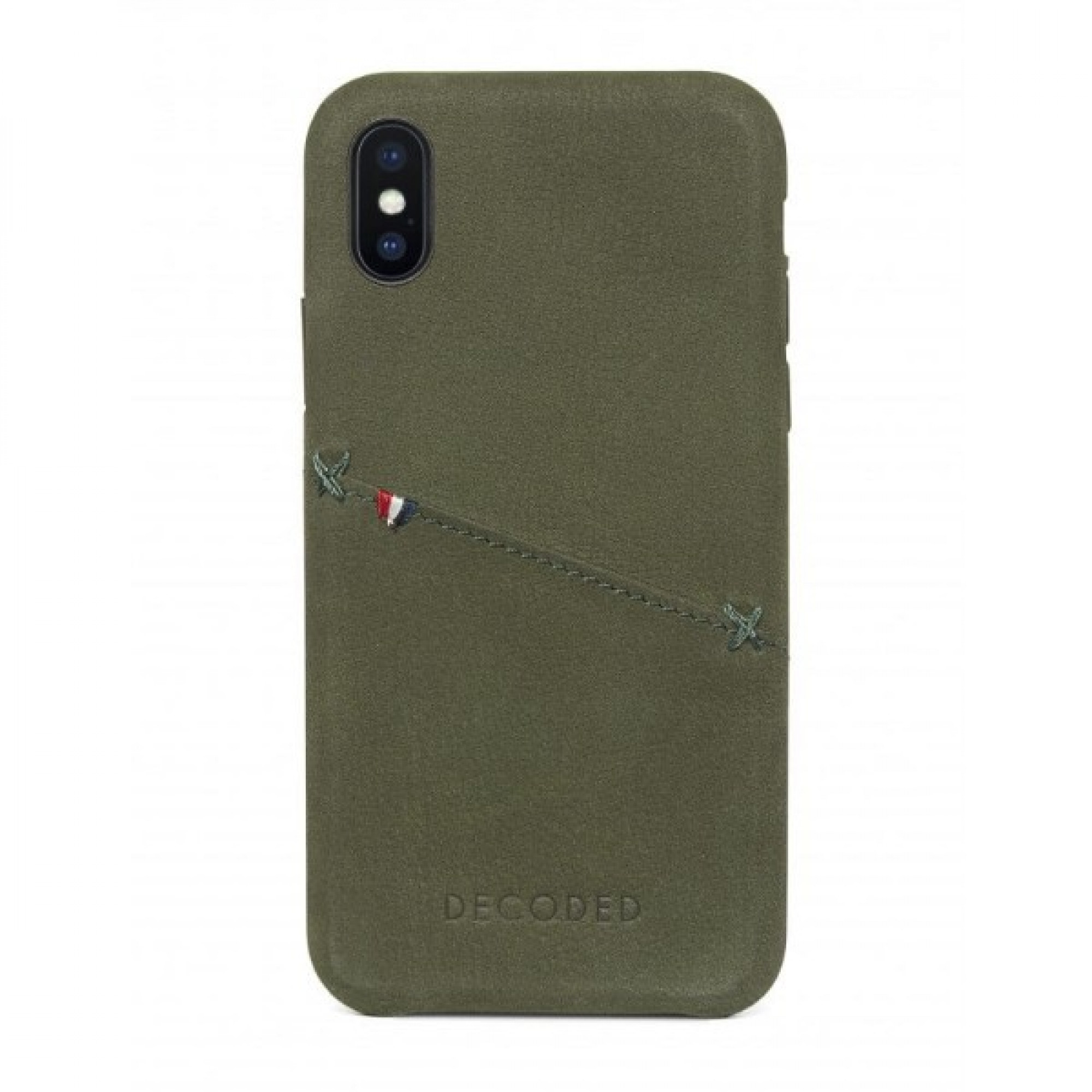 Чохол Decoded Leather Back для iPhone X Khaki (D7IPOXBC3ON)