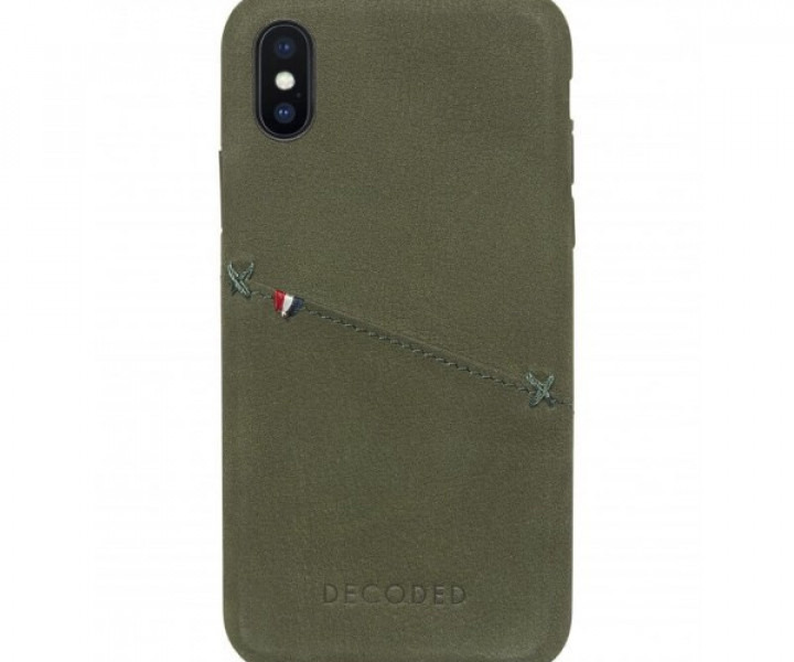 Чохол Decoded Leather Back для iPhone X Khaki (D7IPOXBC3ON)
