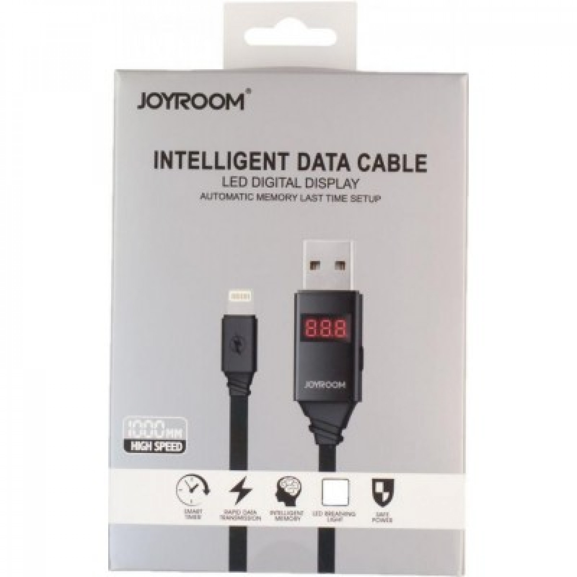 Кабель USB iPhone 5, Joyroom Inteligent Data Cable, Black, 1 м (JR-ZS200)