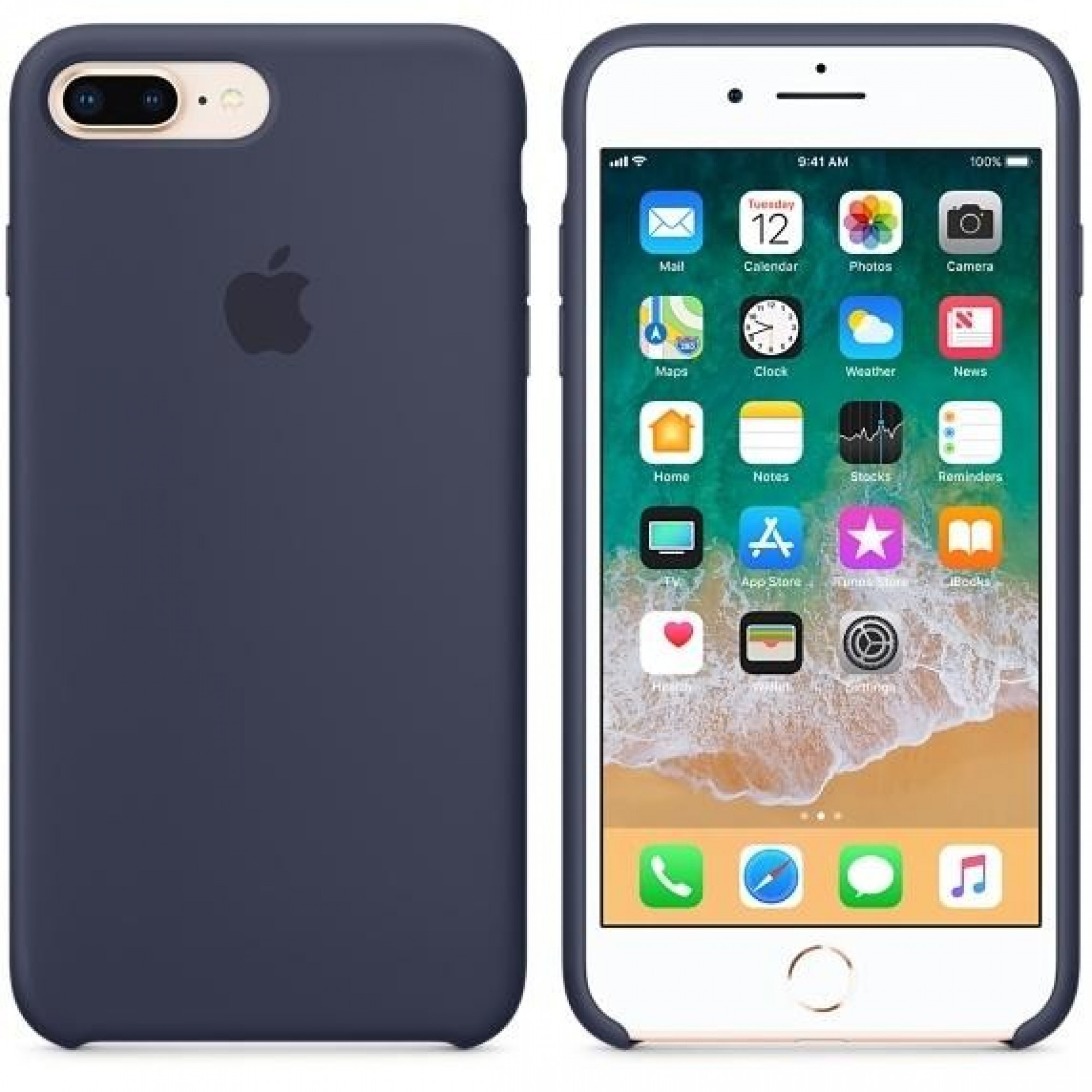 Оригінальний чохол Apple Silicone Case для iPhone 8 Plus / 7 Plus Midnight Blue (MQGY2)