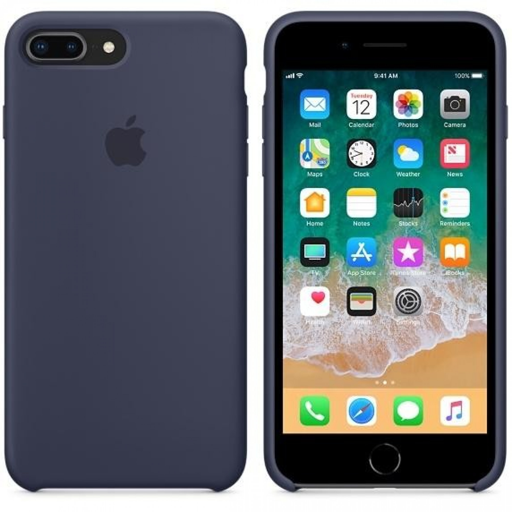 Оригінальний чохол Apple Silicone Case для iPhone 8 Plus / 7 Plus Midnight Blue (MQGY2)