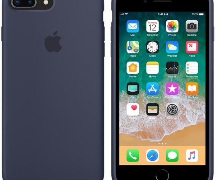 Оригінальний чохол Apple Silicone Case для iPhone 8 Plus / 7 Plus Midnight Blue (MQGY2)