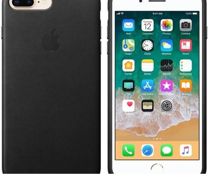 Оригинальный чехол Apple Leather Case для iPhone 8 Plus/7 Plus Black (MQHM2)