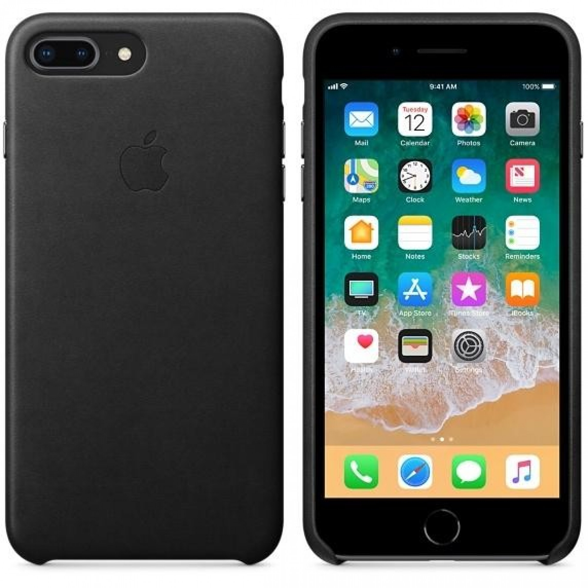 Оригінальний чохол Apple Leather Case для iPhone 8 Plus / 7 Plus Black (MQHM2)