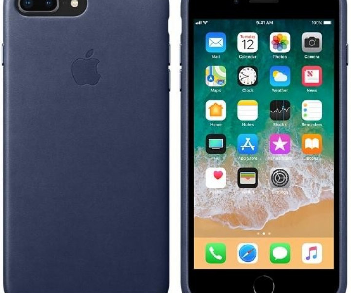 Оригінальний чохол Apple Leather Case для iPhone 8 Plus / 7 Plus Midnight Blue (MQHL2)