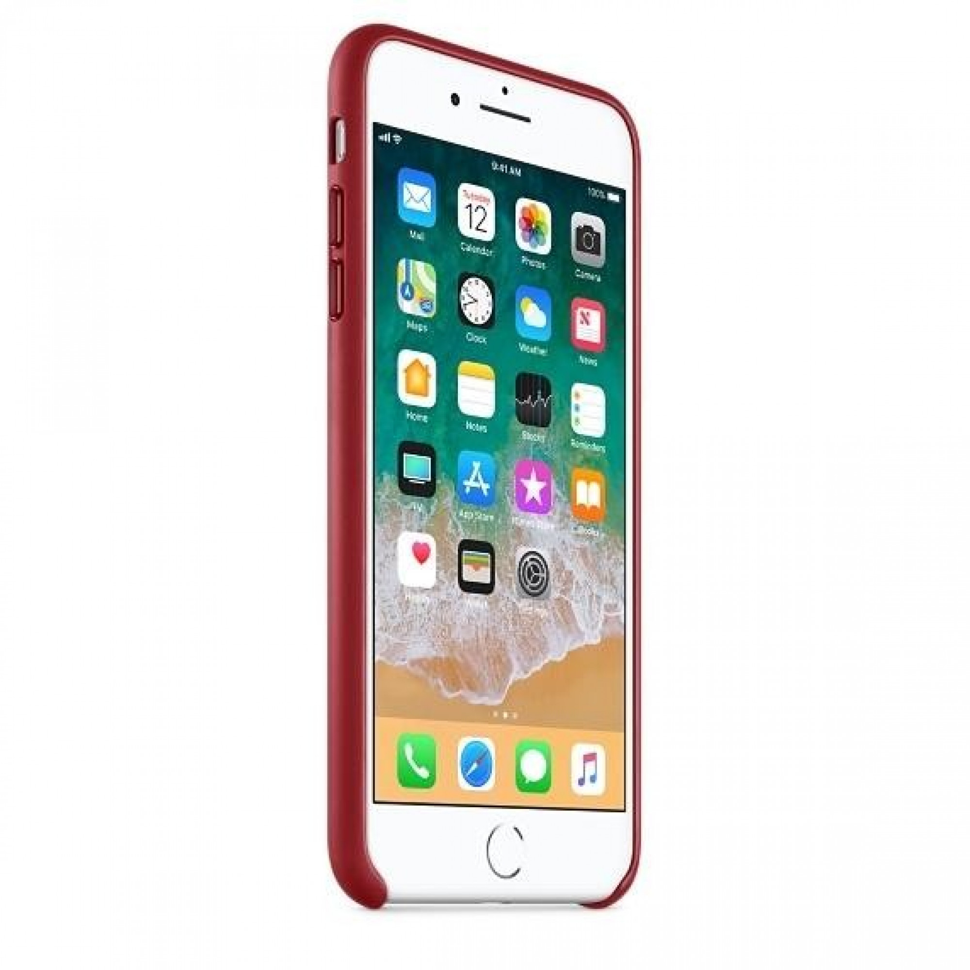 Оригинальный чехол Apple Leather Case для iPhone 8 Plus/7 Plus (PRODUCT) RED (MQHN2)