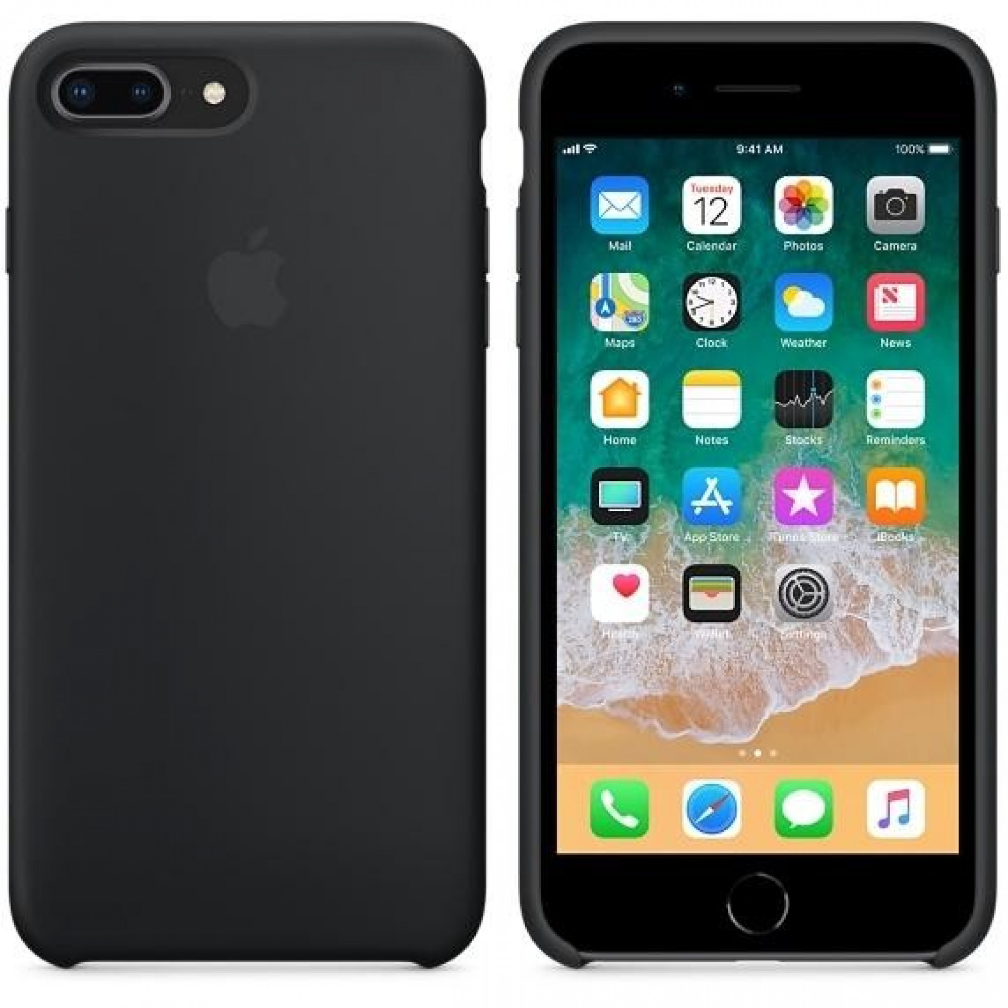 Оригинальный чехол Apple Silicone Case для iPhone 8 Plus/7 Plus Black (MQGW2)