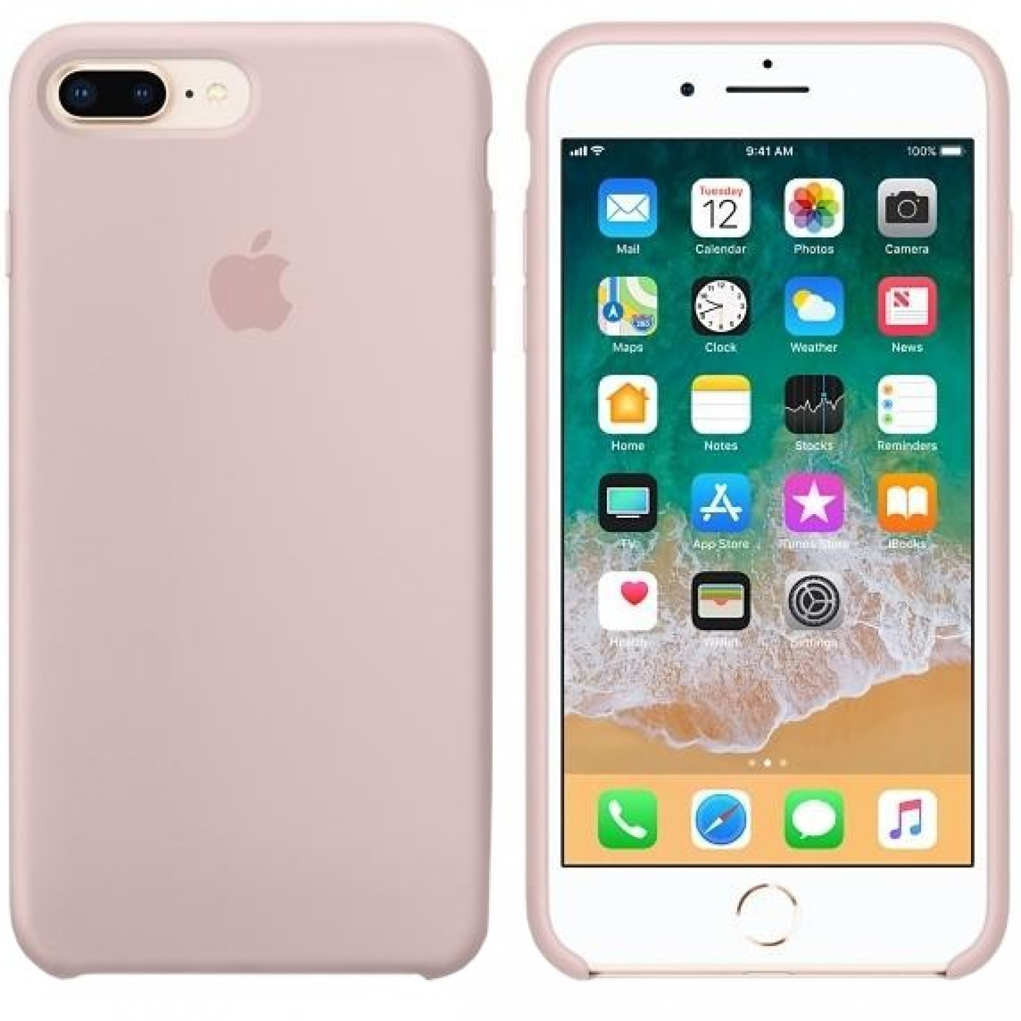 Оригінальний чохол Apple Silicone Case для iPhone 8 Plus / 7 Plus Pink Sand (MQH22)