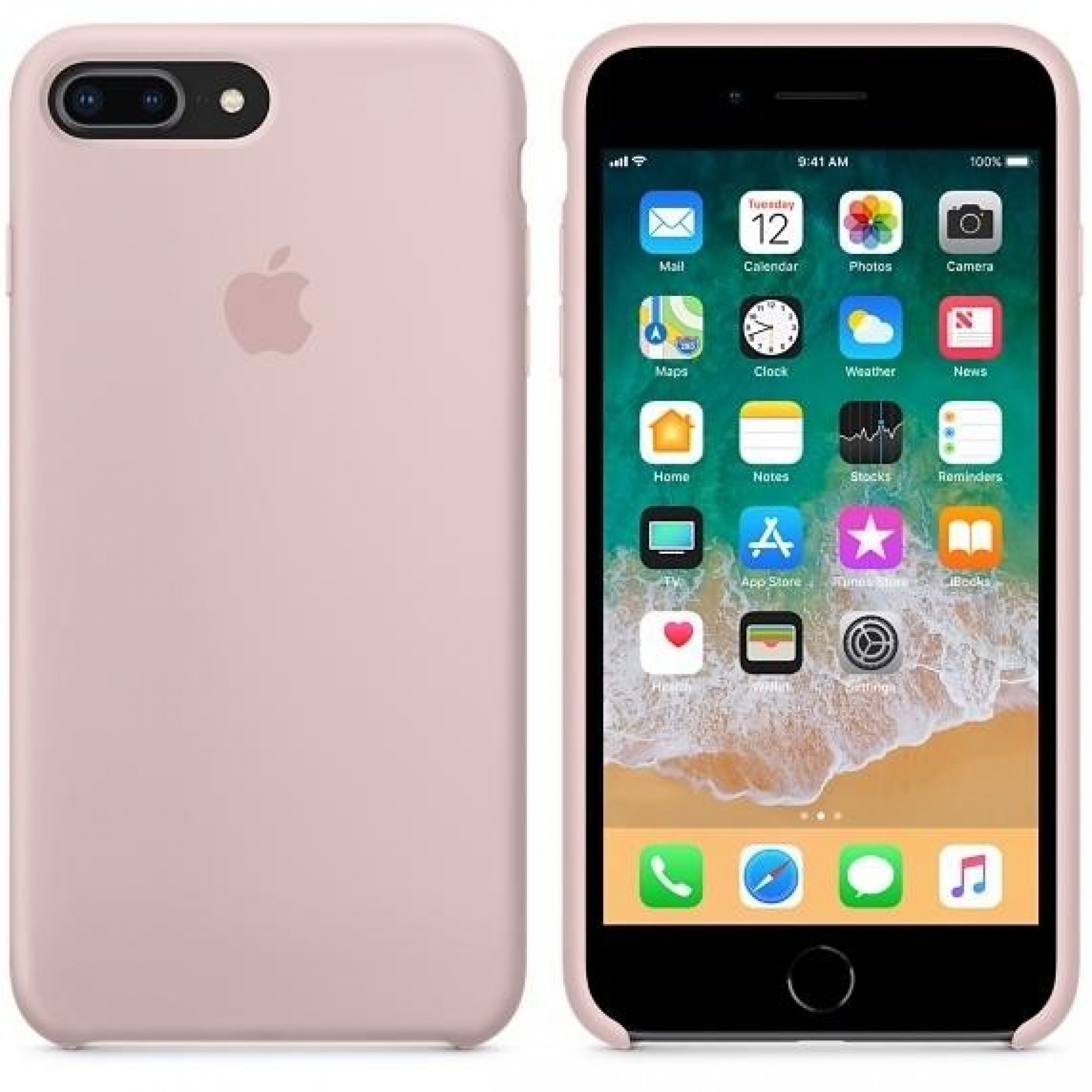 Оригінальний чохол Apple Silicone Case для iPhone 8 Plus / 7 Plus Pink Sand (MQH22)