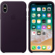 Оригинальный чехол Apple Leather Case для iPhone X Dark Aubergine (MQTG2)