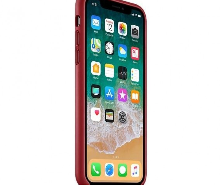 Оригінальний чохол Apple Leather Case для iPhone X (PRODUCT) Red (MQTE2)