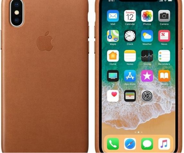 Оригинальный чехол Apple Leather Case для iPhone X Saddle Brown (MQTA2)