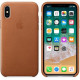 Оригинальный чехол Apple Leather Case для iPhone X Saddle Brown (MQTA2)
