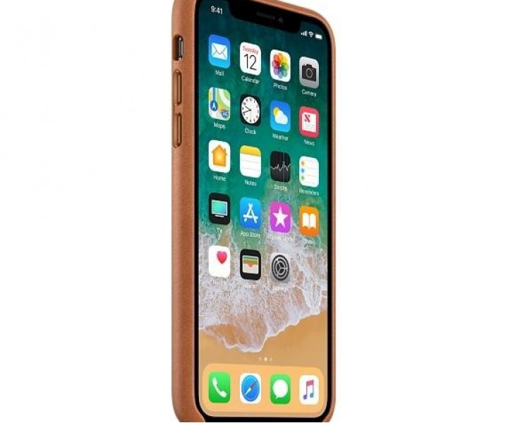 Оригинальный чехол Apple Leather Case для iPhone X Saddle Brown (MQTA2)