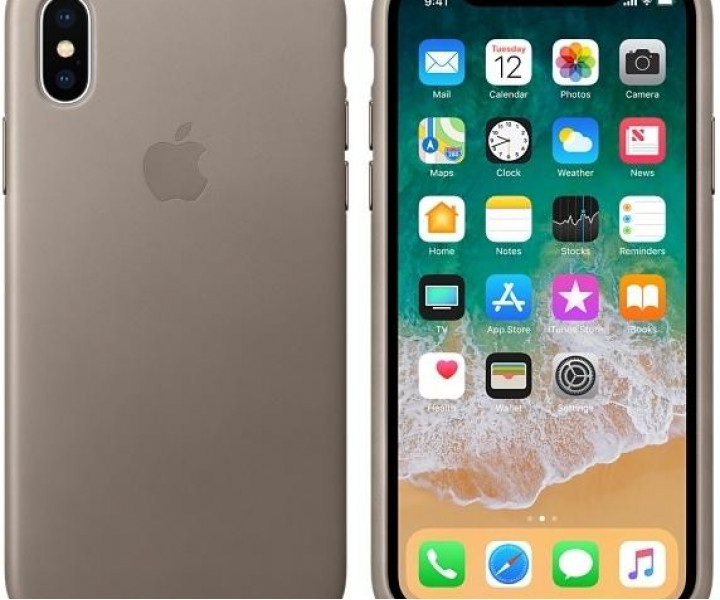 Оригінальний чохол Apple Leather Case для iPhone X Taupe (MQT92)