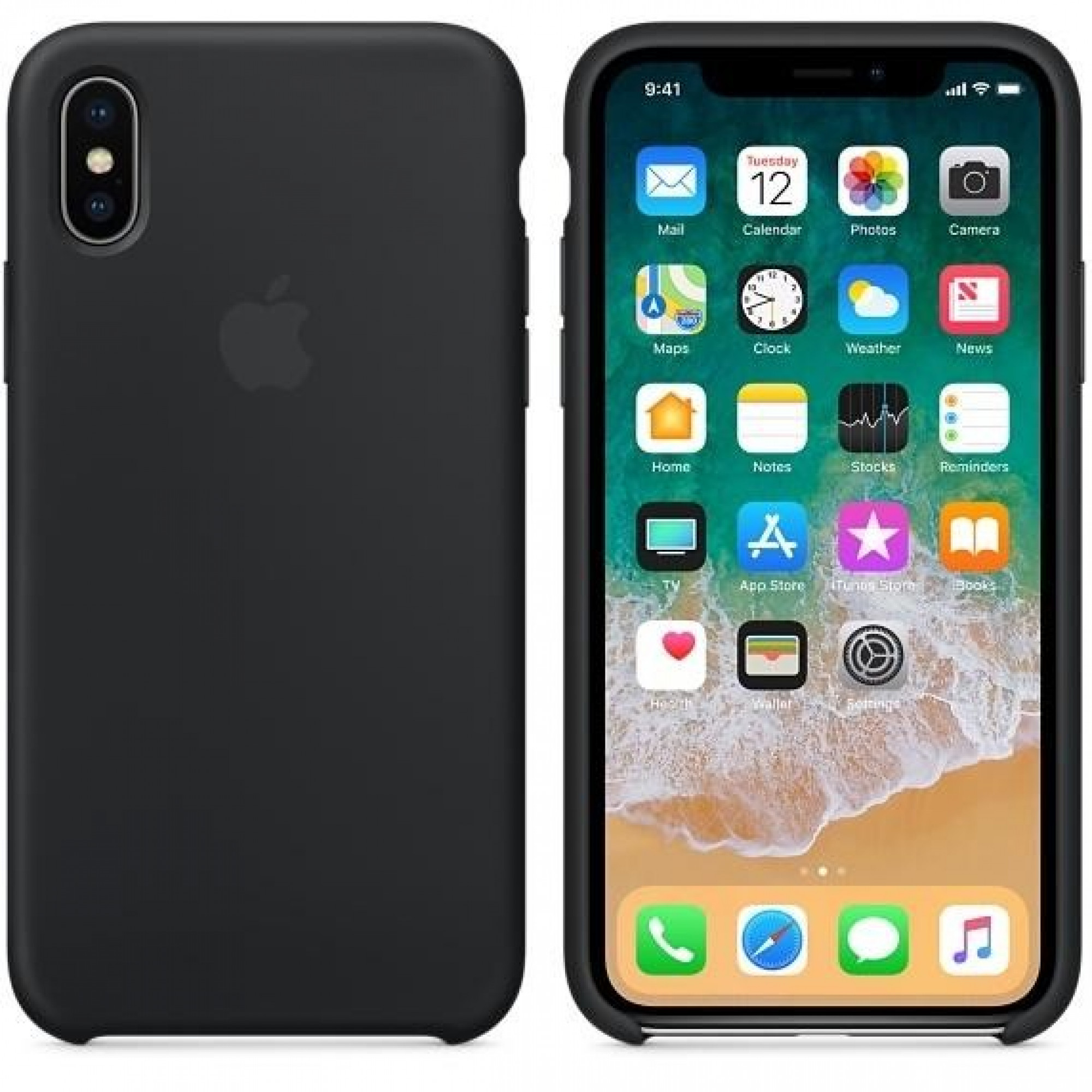 Оригінальний чохол Apple Siliсone Case для iPhone X Black (MQT12)