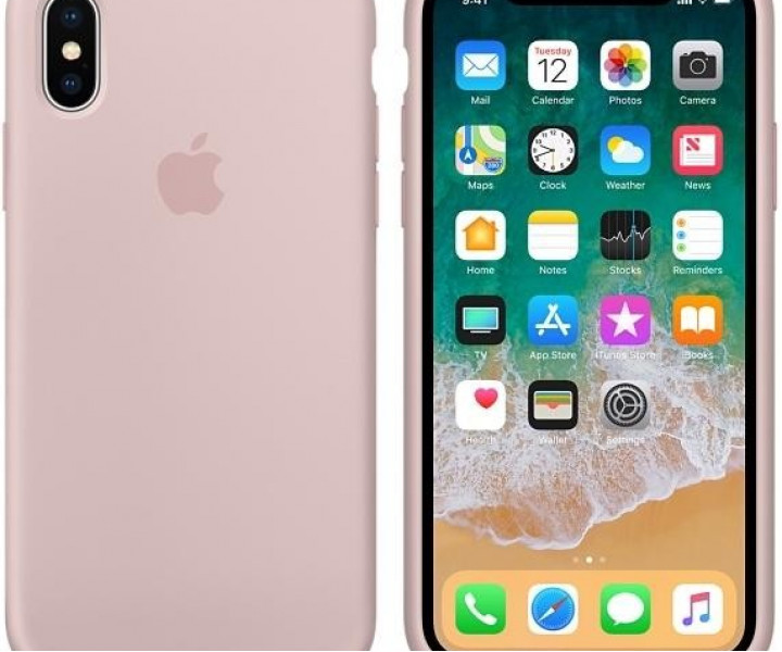Оригінальний чохол Apple Siliсone Case для iPhone X Sand Pink (MQT62)