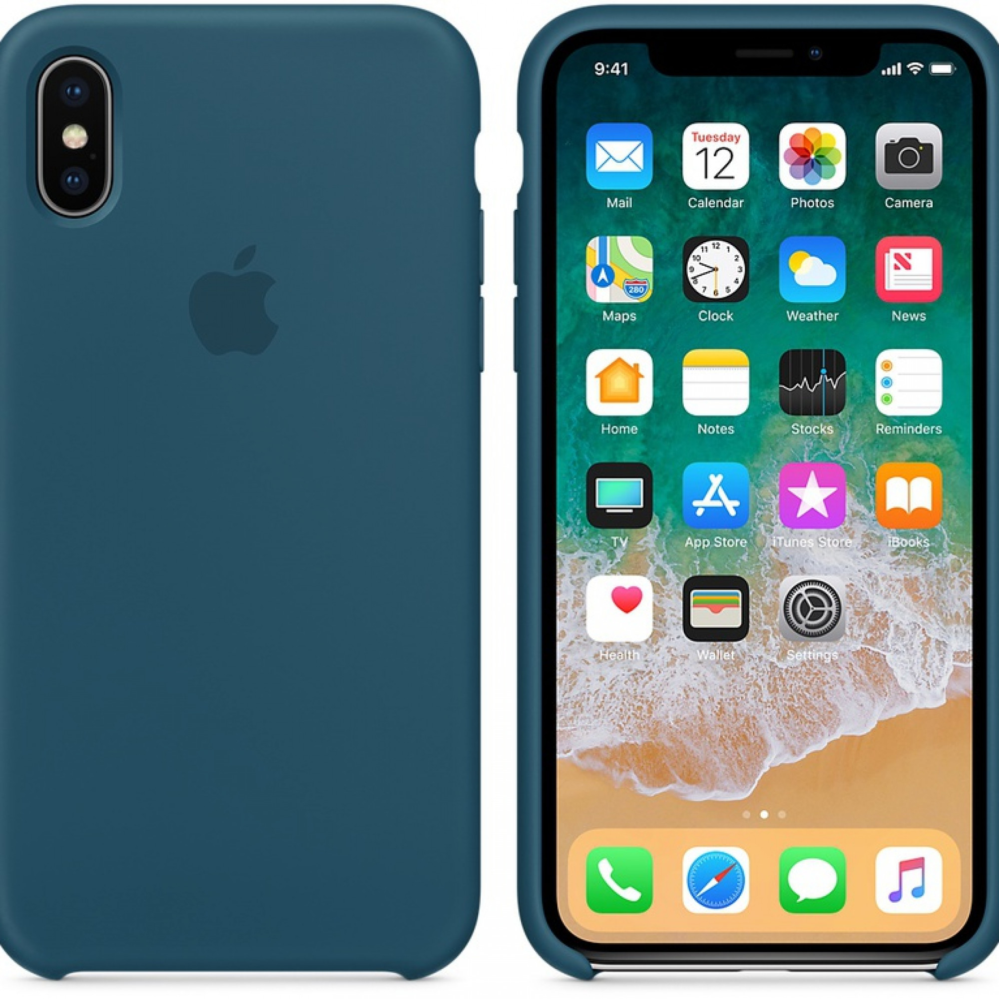 Оригинальный чехол Apple Siliсone Case для iPhone X Cosmos Blue (MR6G2)
