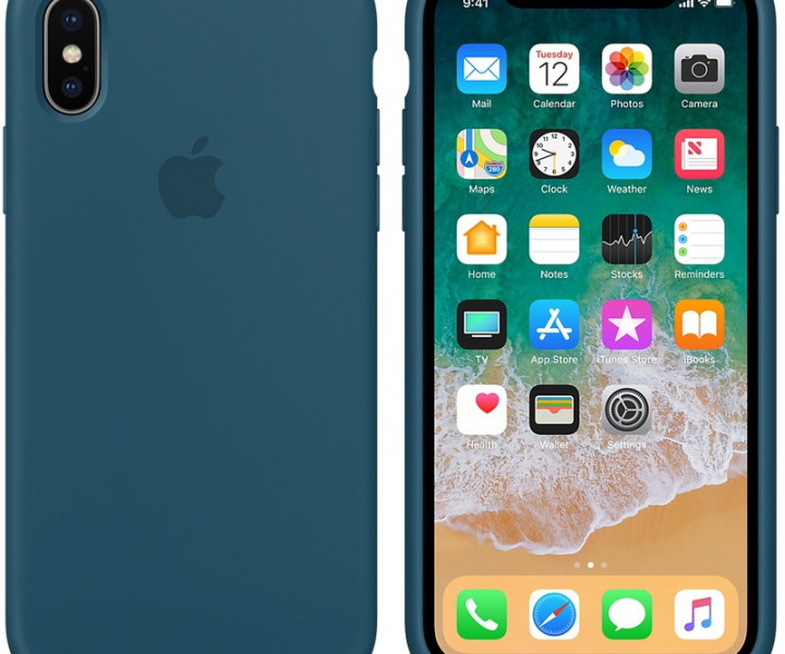 Оригинальный чехол Apple Siliсone Case для iPhone X Cosmos Blue (MR6G2)