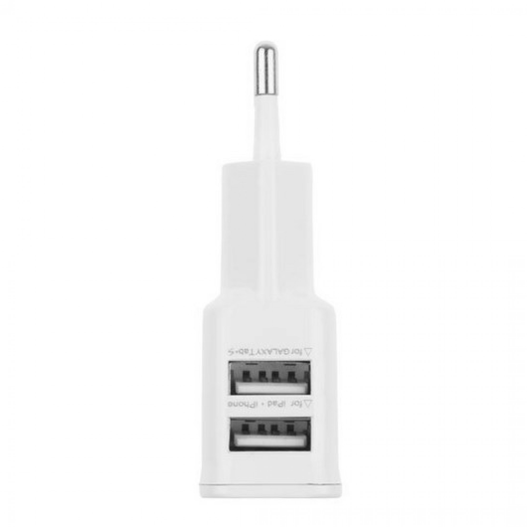 Универсальное зарядное устройство адаптер на 2 USB порта 2A, цвет белый для iPhone 4/4s/5/5s