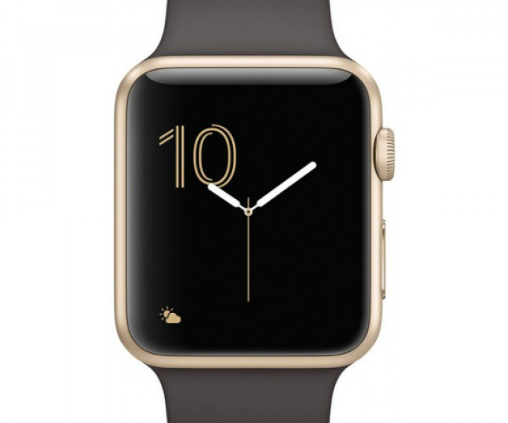 Apple Watch Series 1 42mm Gold Aluminum Case with Cocoa Sport Band (MNNN2)