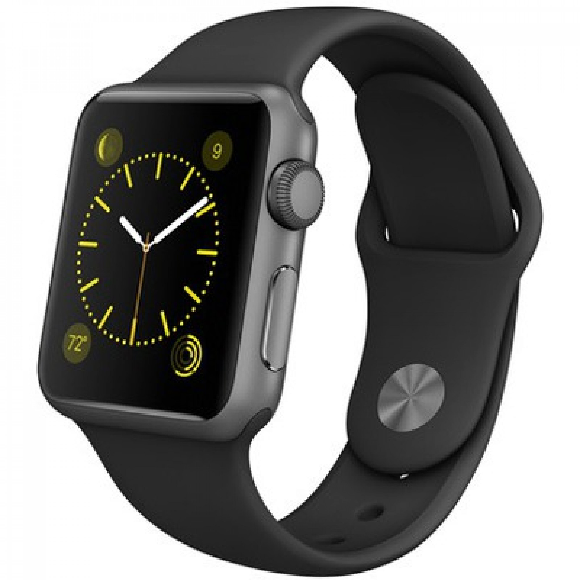 Apple Watch Sport 38mm Space Gray Aluminum Case with Black Sport Band (MJ2X2)