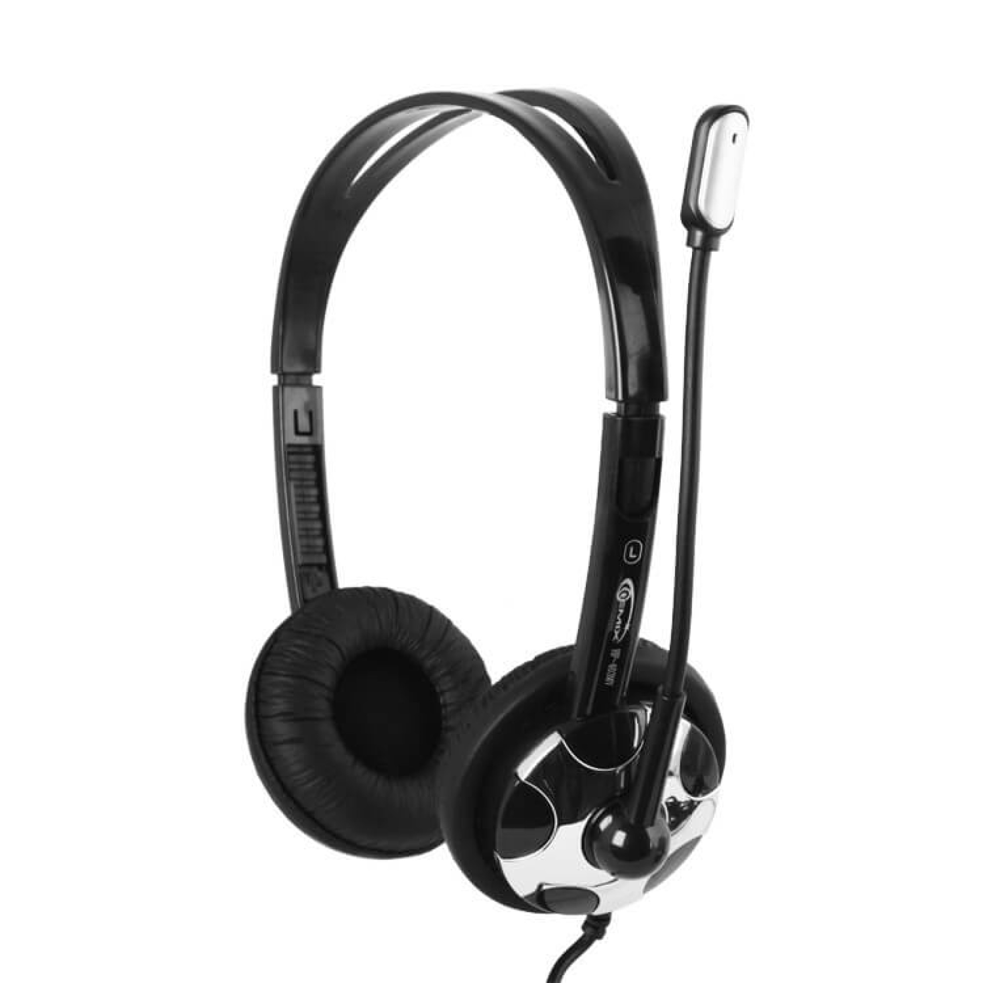 Наушники Gemix HP-403MV Black/Silver, 2 x Mini jack (3.5 мм), накладные, регулятор громкости, кабель