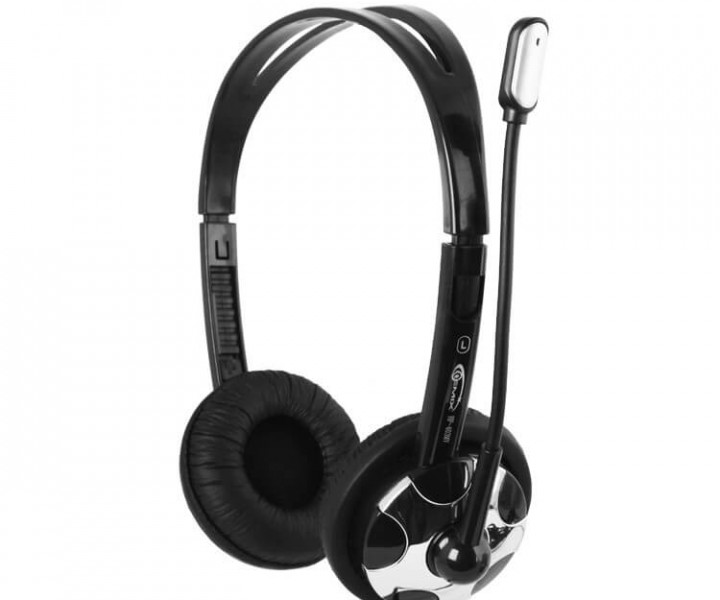 Наушники Gemix HP-403MV Black/Silver, 2 x Mini jack (3.5 мм), накладные, регулятор громкости, кабель