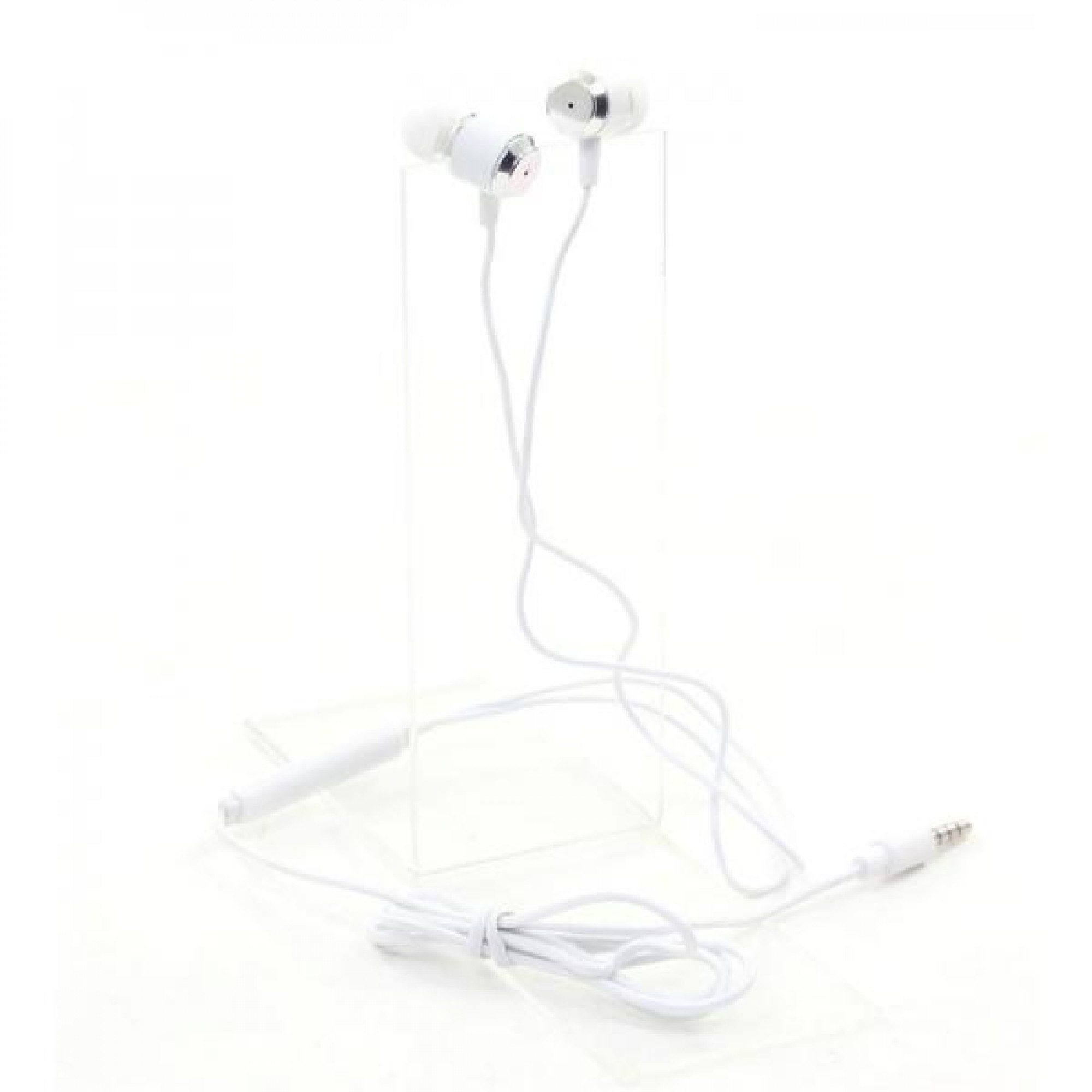 Гарнітура PrologiX ME-A500-W White, Mini jack (3.5 мм) 4pin, вакуумні, мікрофон на дроті, кабель