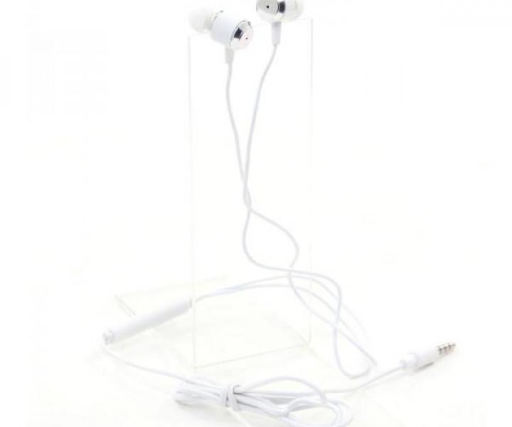 Гарнітура PrologiX ME-A500-W White, Mini jack (3.5 мм) 4pin, вакуумні, мікрофон на дроті, кабель