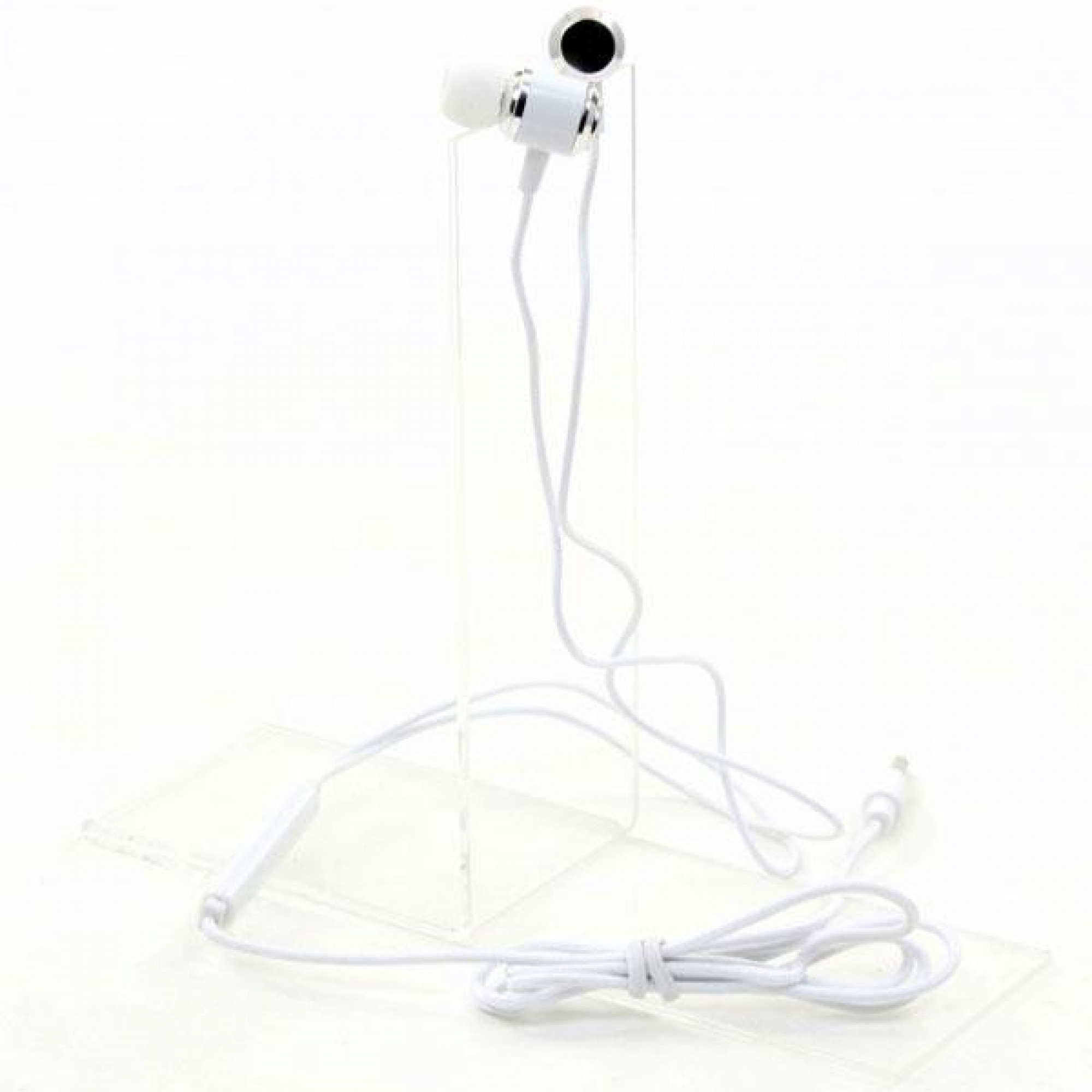 Гарнітура PrologiX ME-A500-W White, Mini jack (3.5 мм) 4pin, вакуумні, мікрофон на дроті, кабель