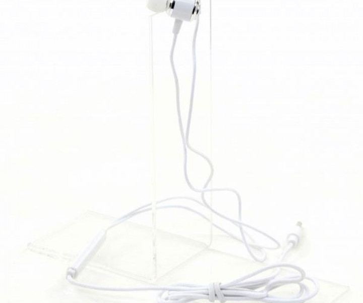 Гарнітура PrologiX ME-A500-W White, Mini jack (3.5 мм) 4pin, вакуумні, мікрофон на дроті, кабель