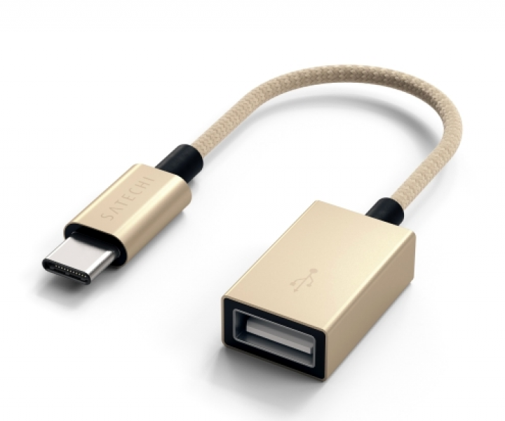 Переходник Satechi Type-C to Type-A Cabled Adapter Gold