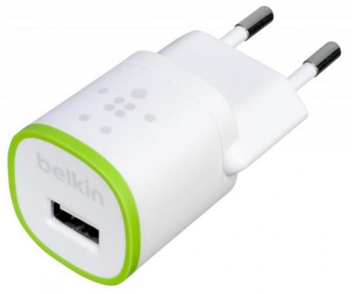 Сетевое зарядное устройство Belkin USB HomeCharger (USB 1A) UNI 5V White (F8J013vfWHT)