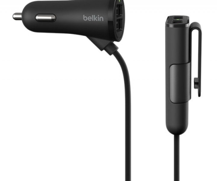 Автомобильное ЗУ Belkin Road Rockstar USB Charger (2 USB x 2.4Amp 2 USB x 1.2Amp), Чорный F8M935bt