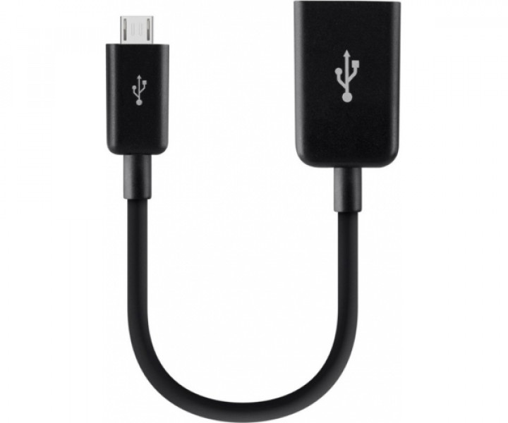 Адаптер USB 2.0 (AF/microB) OTG Belkin 0.12м, Black/Чорний F2CU014btBLK